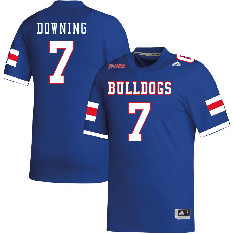 Men-Youth #7 Matthew Downing Louisiana Tech Bulldogs 2023 College Football Jerseys Stitched-Blue